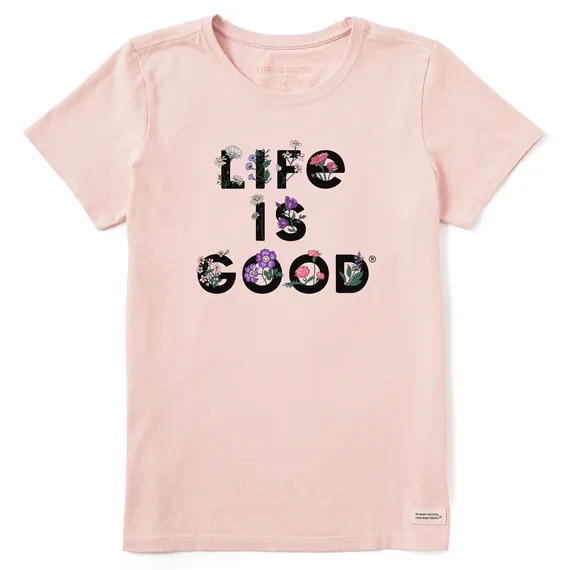 Life Is Good Women's Tee, Himalayan Pink (Size L)