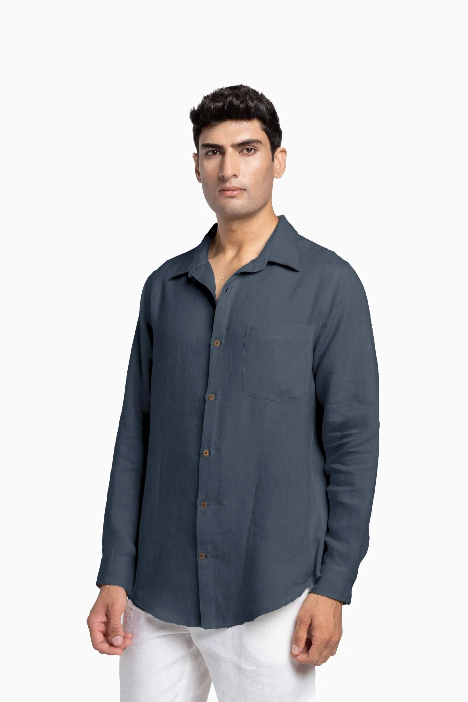 Linen Abel Shirt-Muted Mocha
