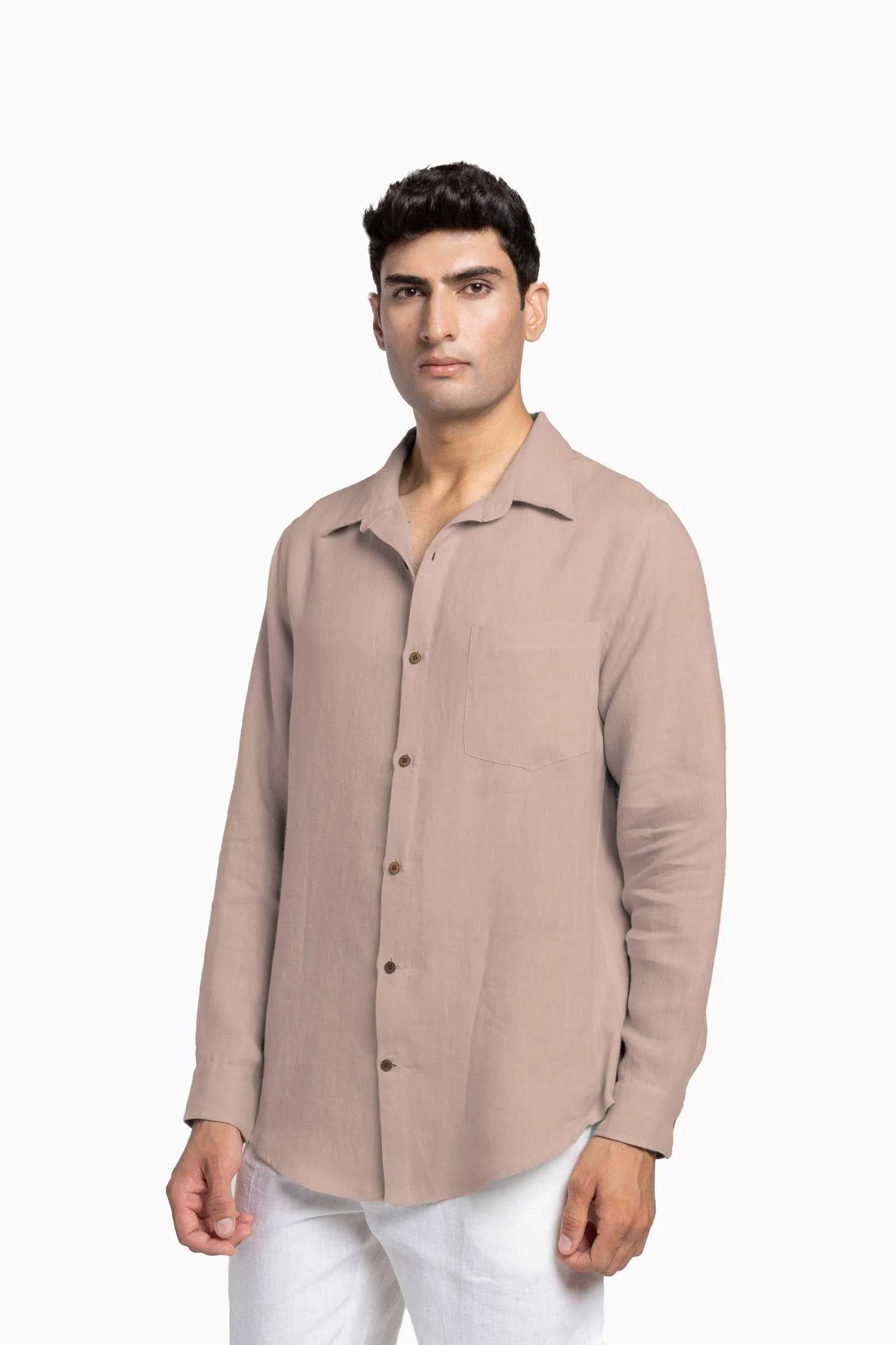 Linen Abel Shirt-Muted Mocha