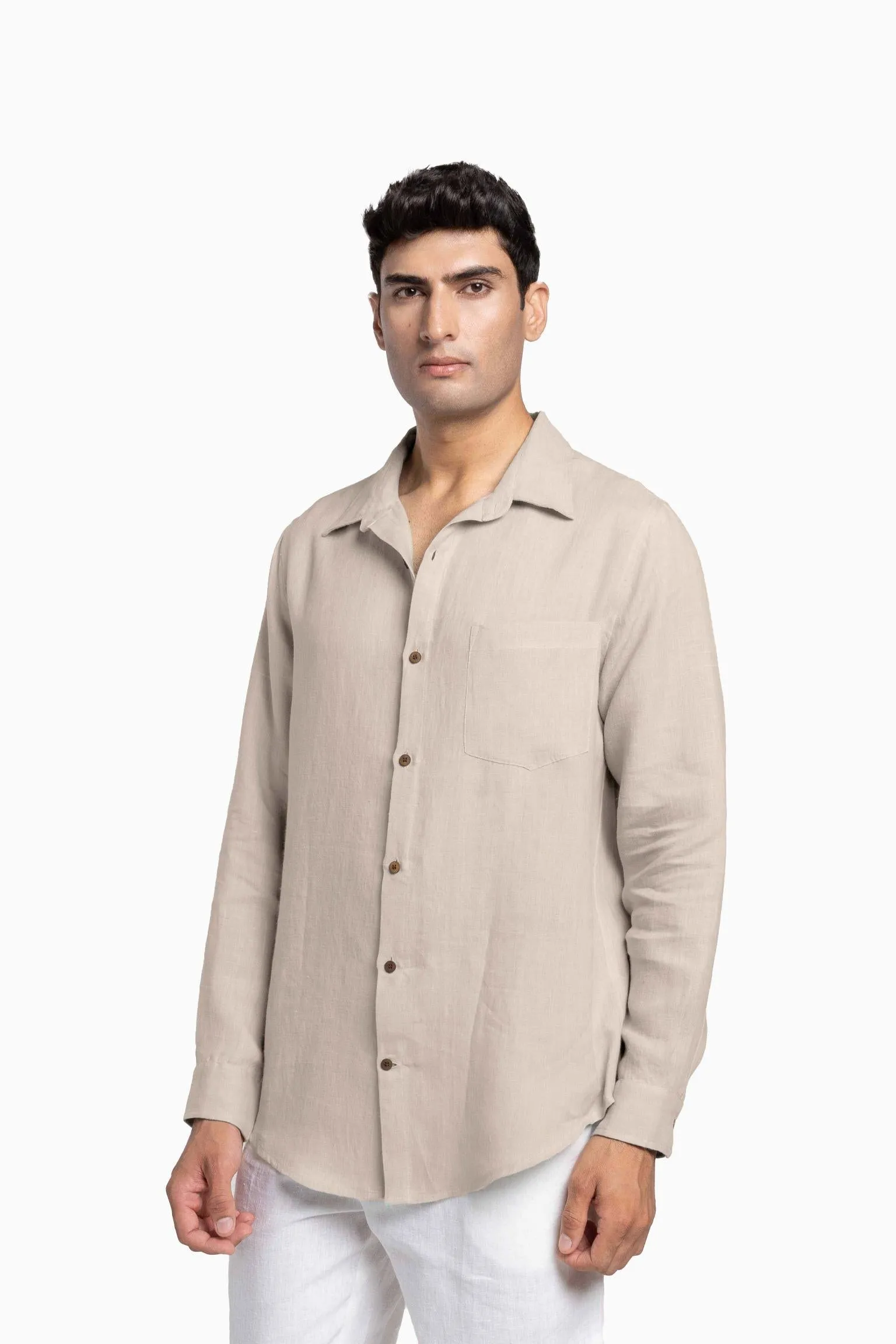 Linen Abel Shirt-Muted Mocha