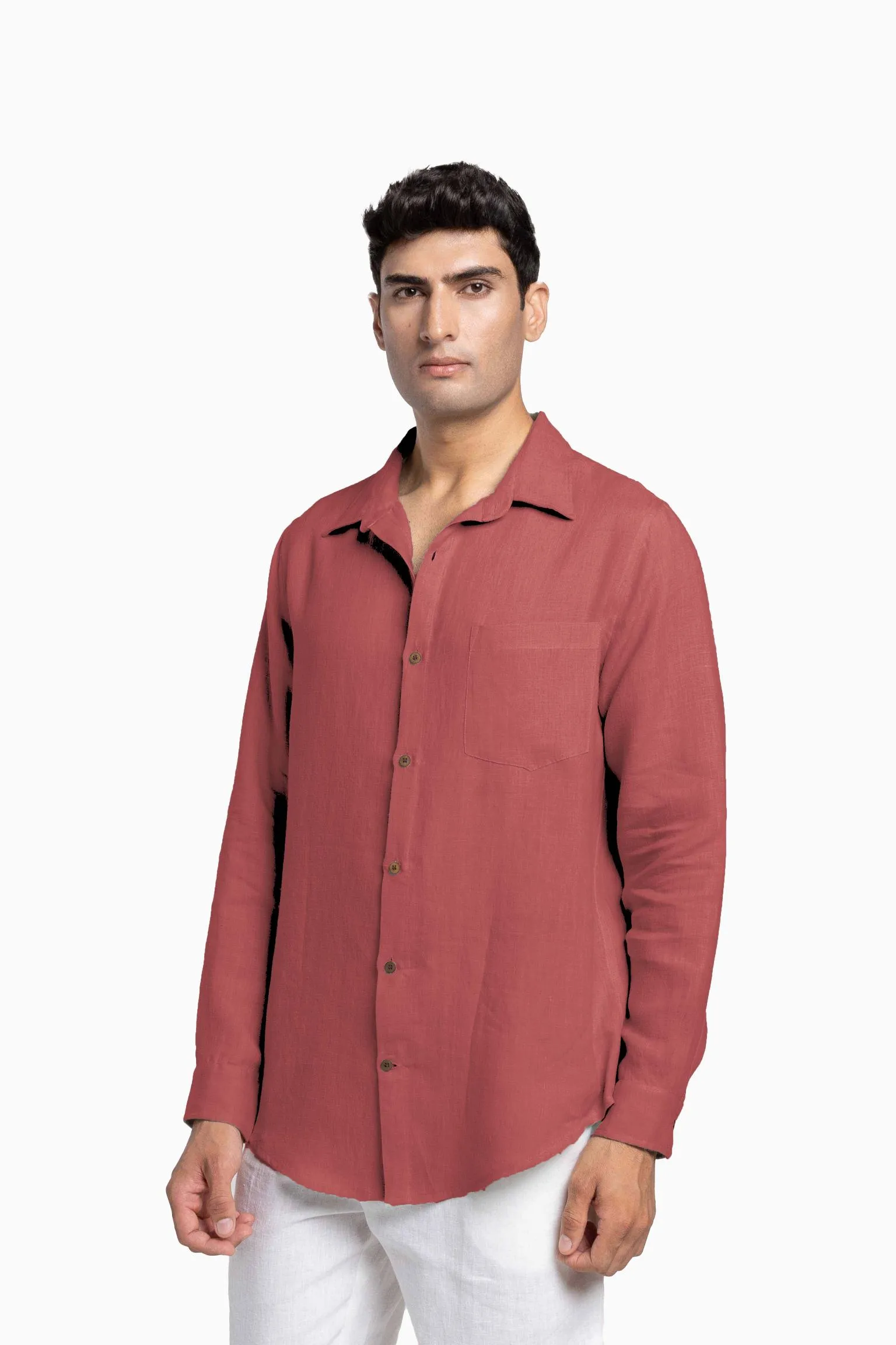 Linen Abel Shirt-Muted Mocha