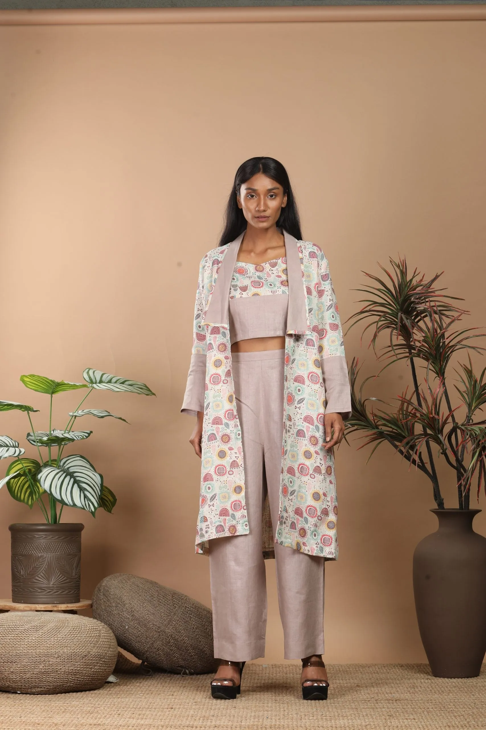 Linen jacket set