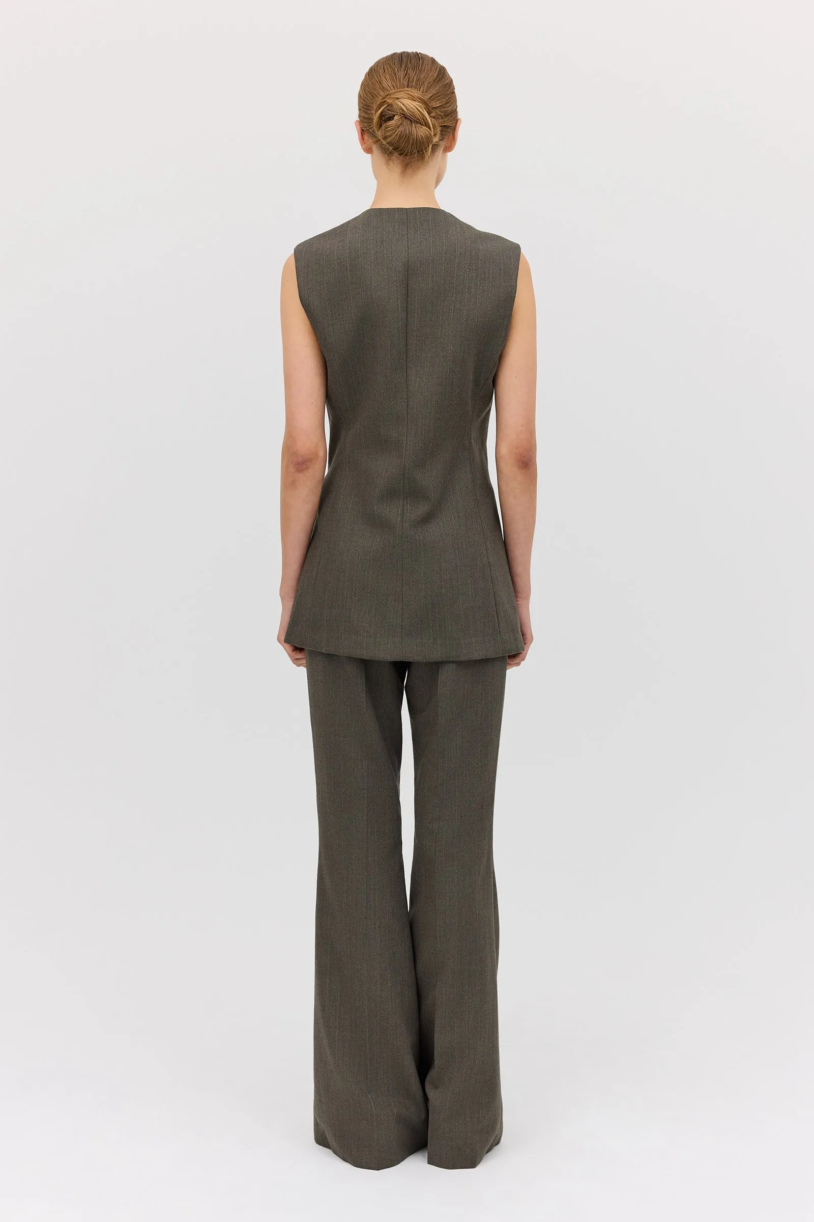 LIQUORICE WOOL ELLIPSIS VEST