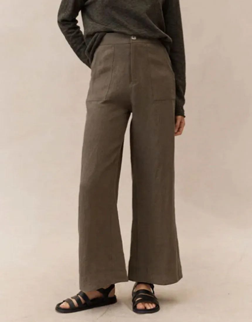 Little Lies Jude Linen Pants - Dark Green