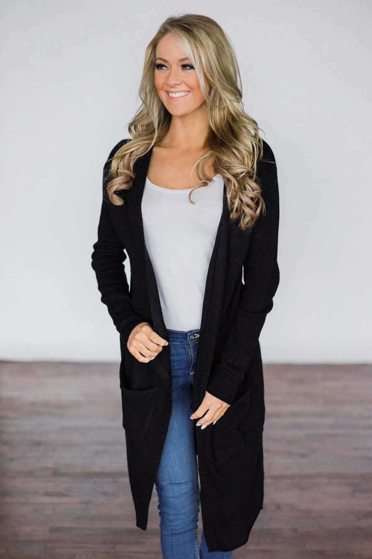 Long Black Cardigan