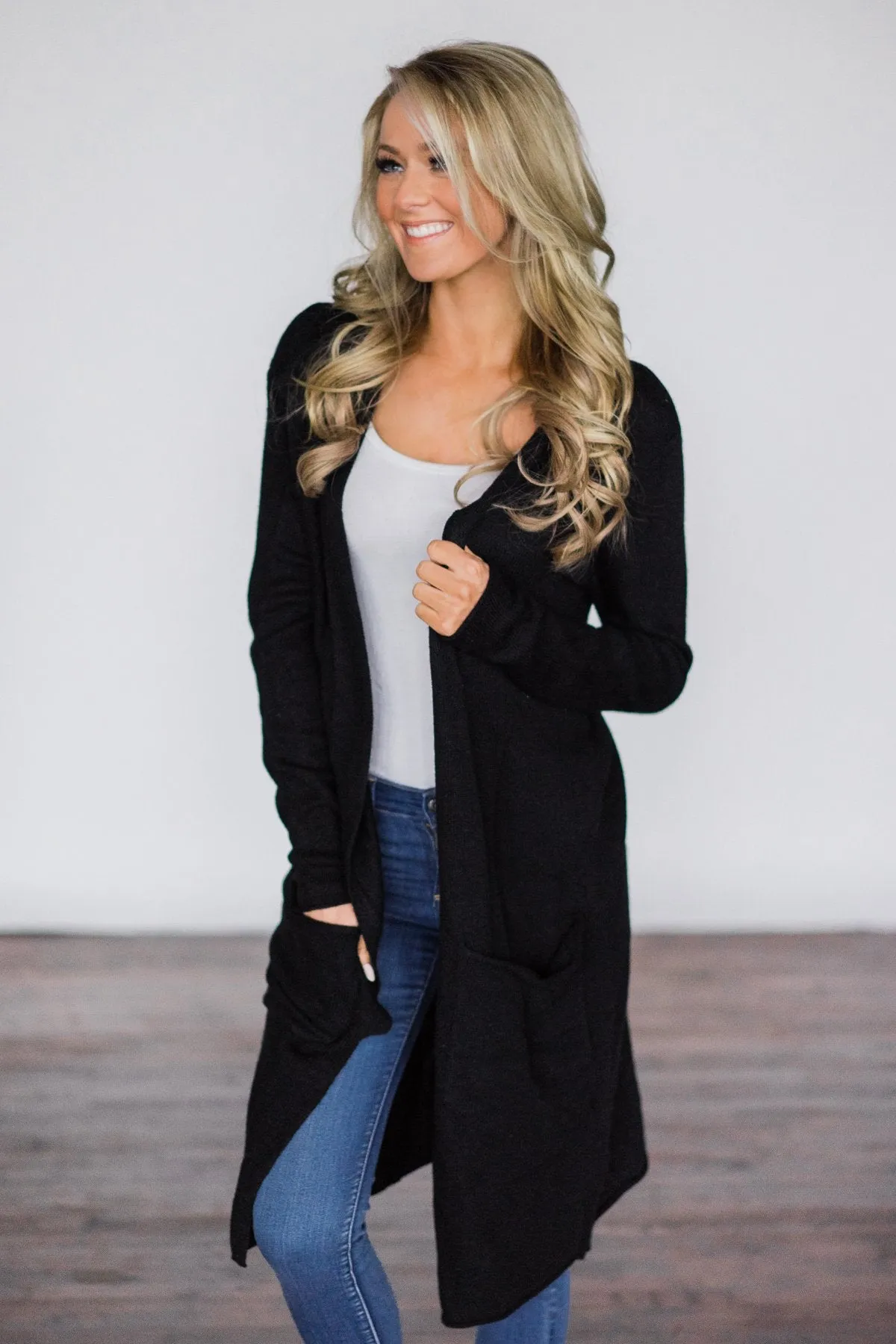 Long Black Cardigan