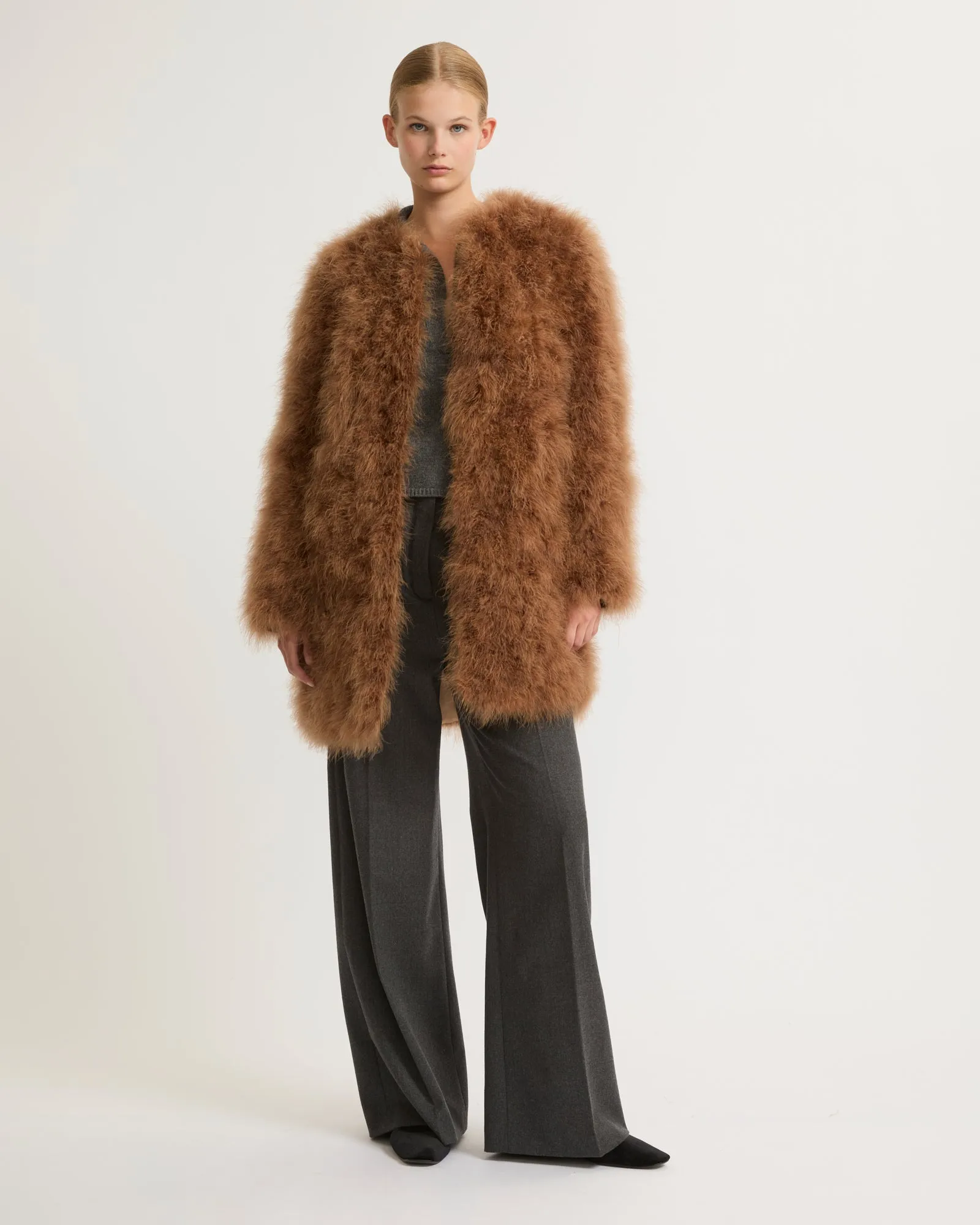 Long feather jacket
