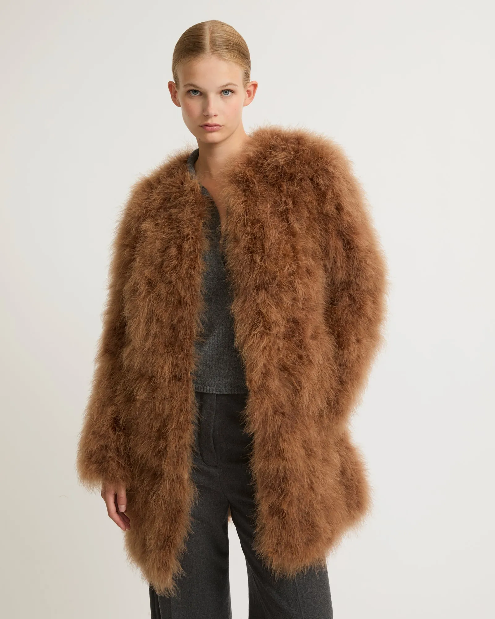 Long feather jacket