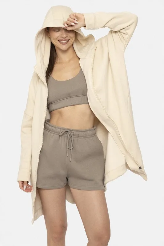 Longline Zip Up Gym Jacket