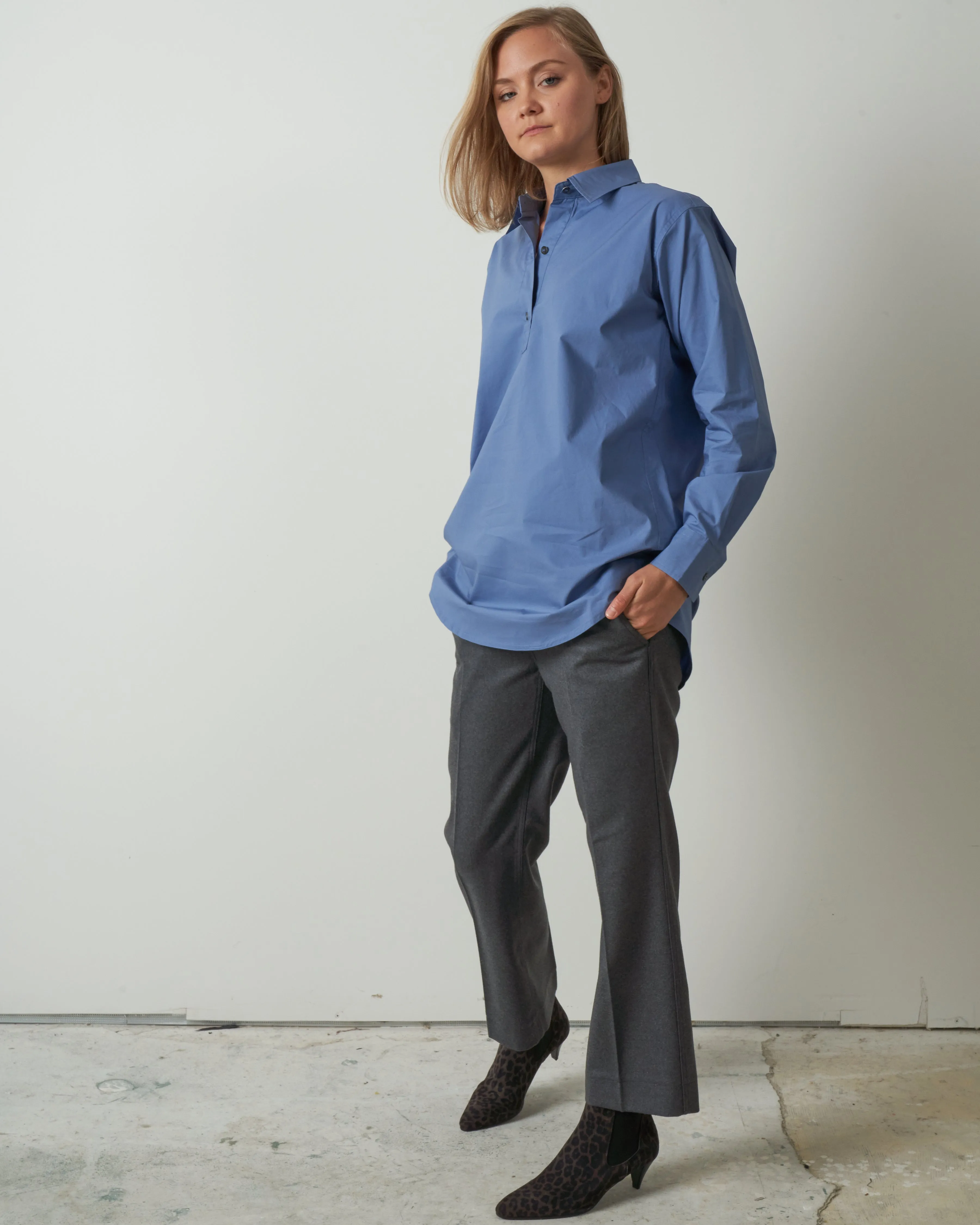 lslv polo-style shirt - woven andaman sea