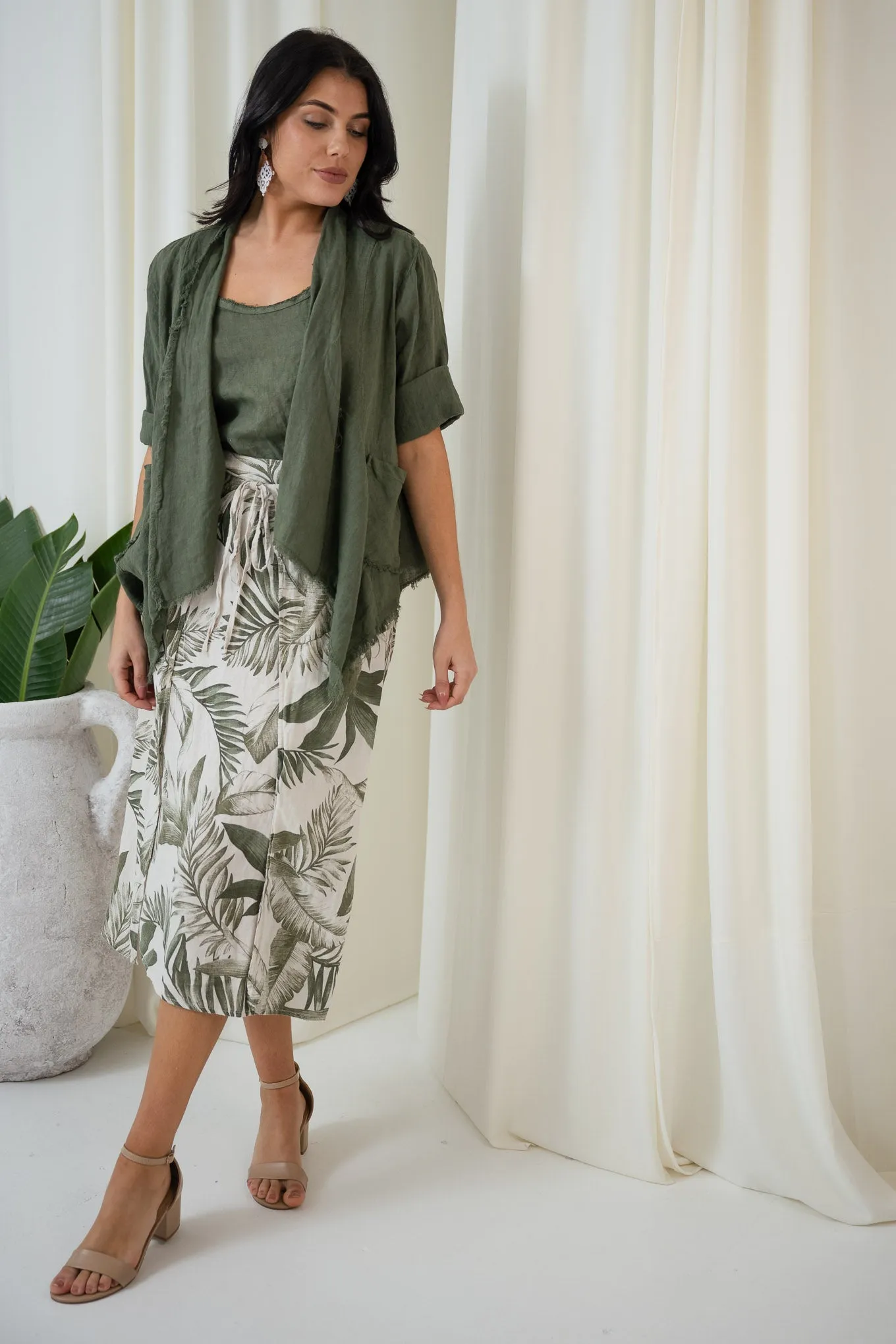 Luisa Cropped Jacket | Khaki