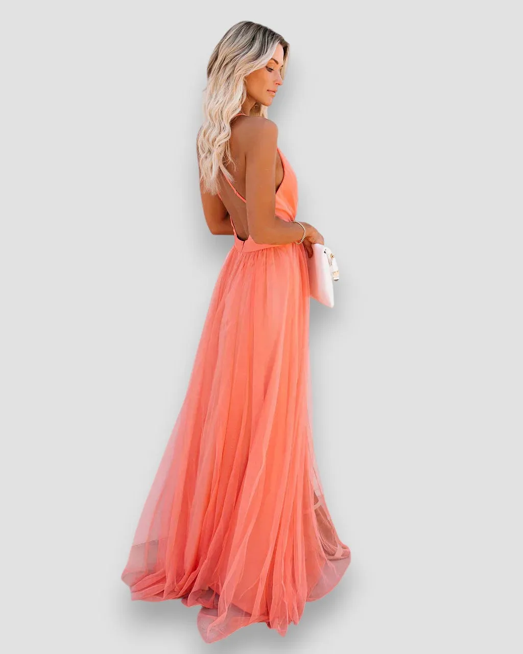 Maelis | Mesh Plunge Maxi Dress