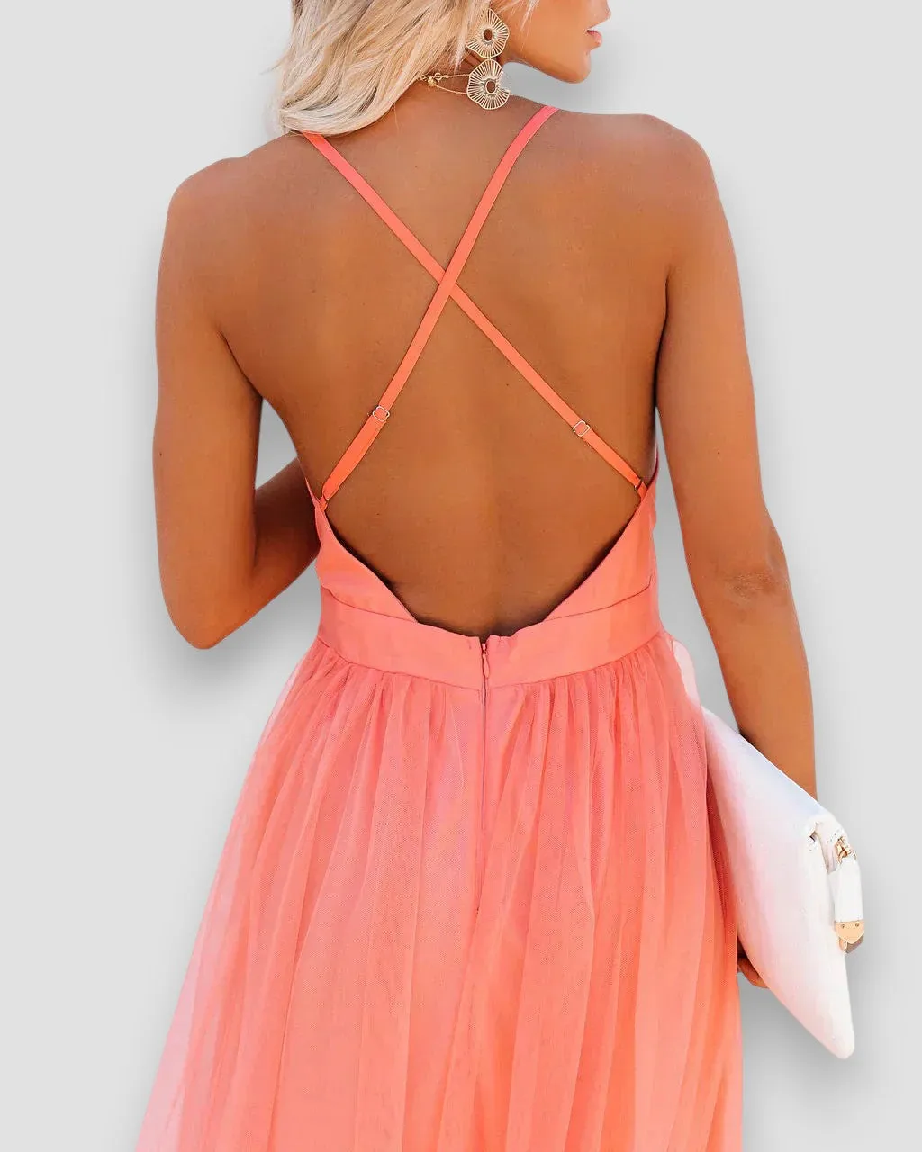 Maelis | Mesh Plunge Maxi Dress