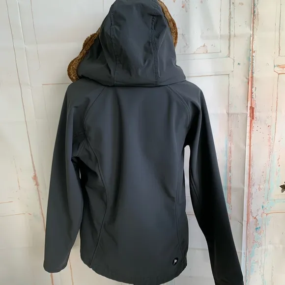 Marmot soft shell jacket with hood slate grey L/G