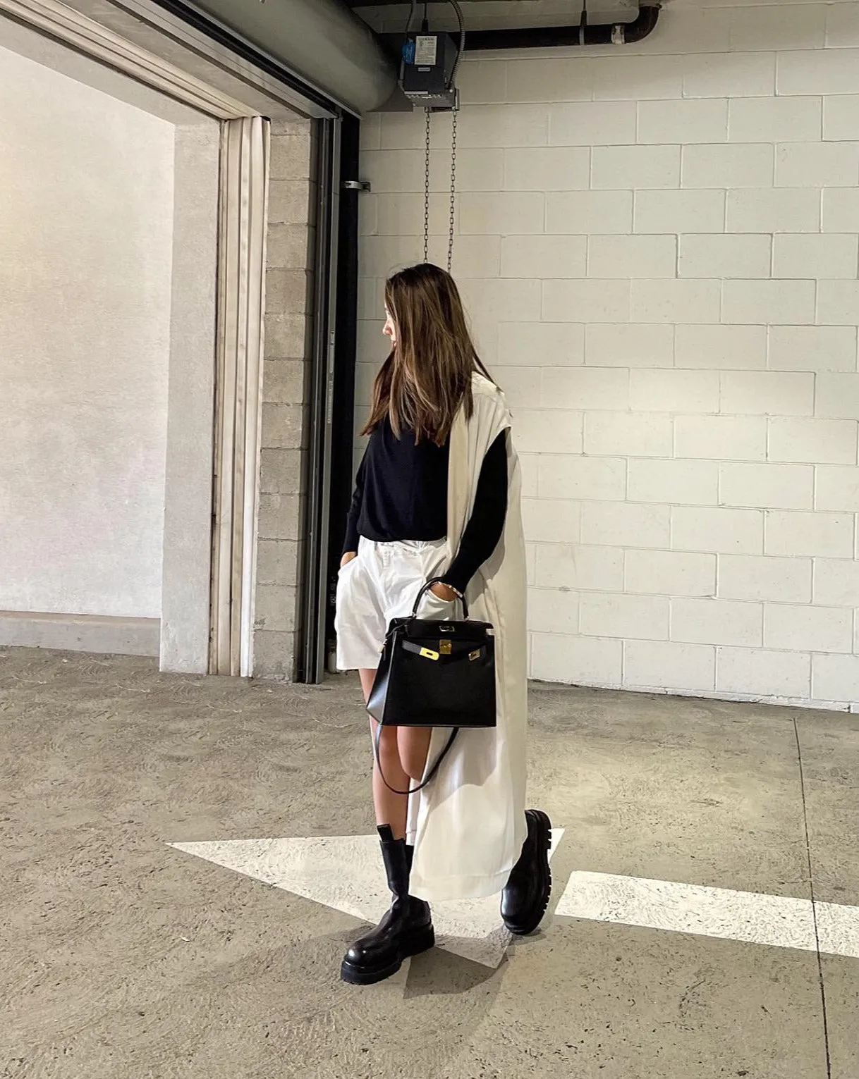 Maxi Vest Dress with Scarf in Off White