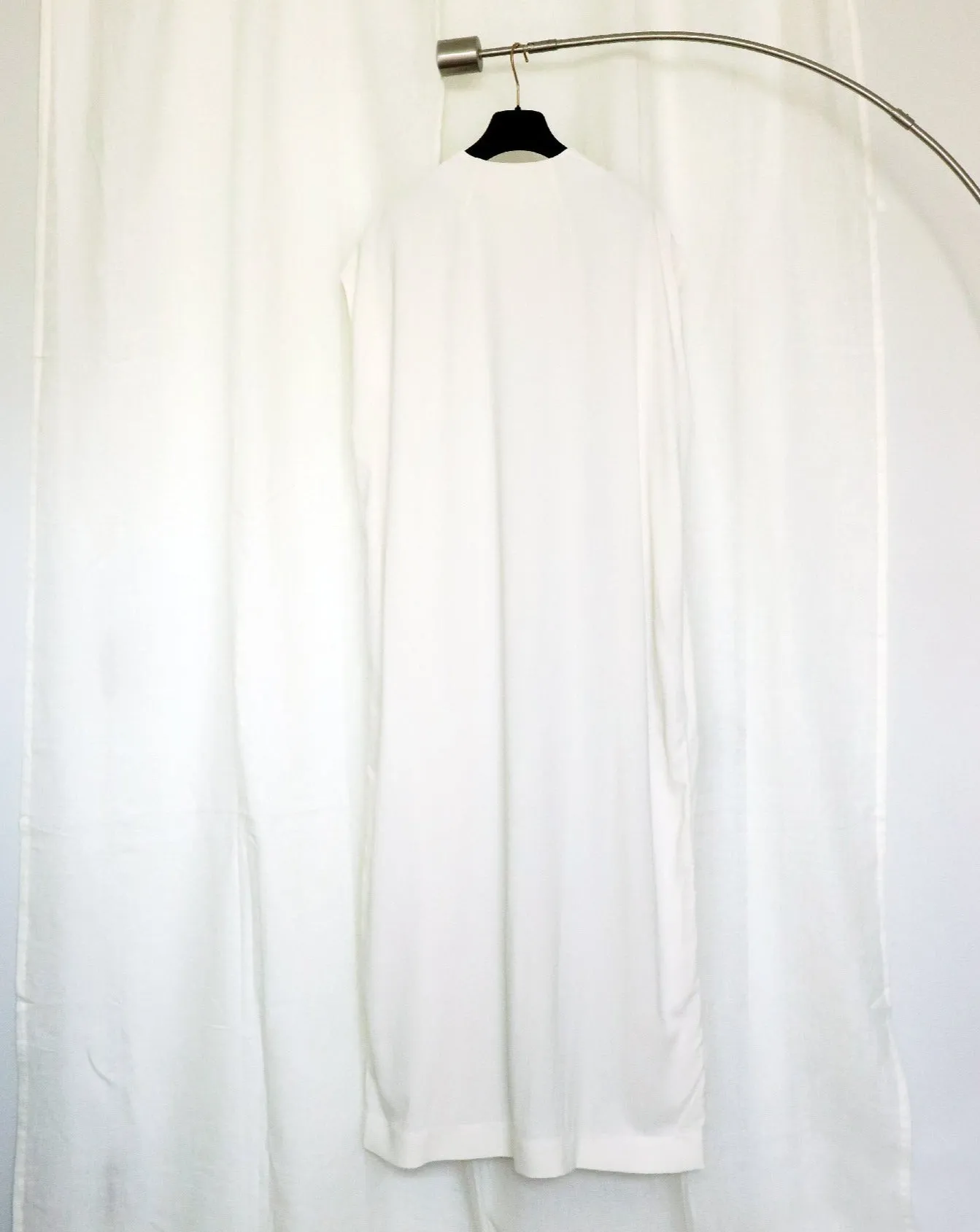 Maxi Vest Dress with Scarf in Off White