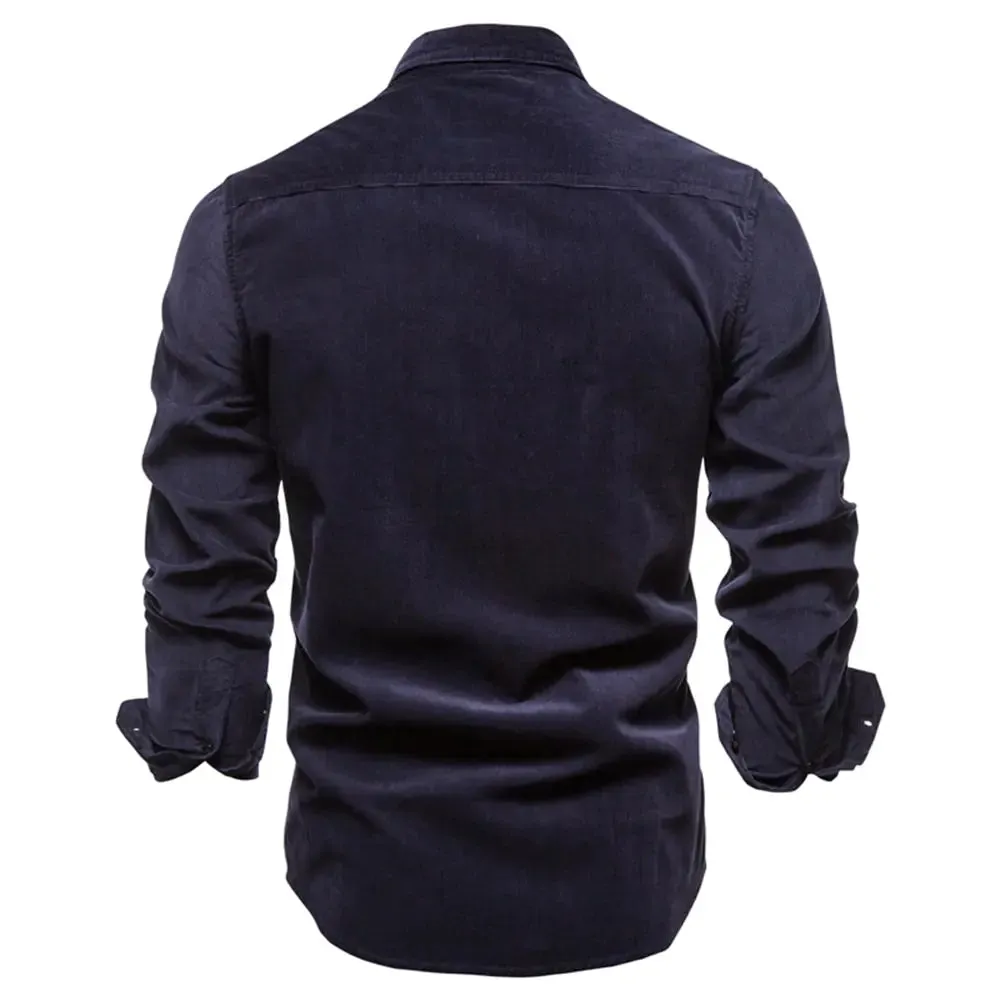 Men's Business Casual Corduroy Button-down Shirt