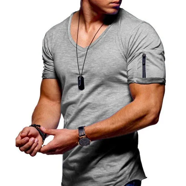 MEN'S COTTON V-NECK BOTTOMING SHIRT