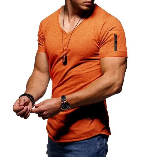 MEN'S COTTON V-NECK BOTTOMING SHIRT