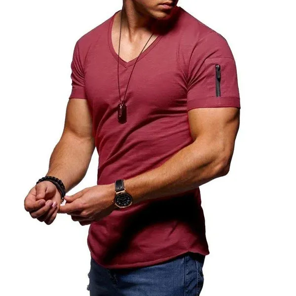 MEN'S COTTON V-NECK BOTTOMING SHIRT
