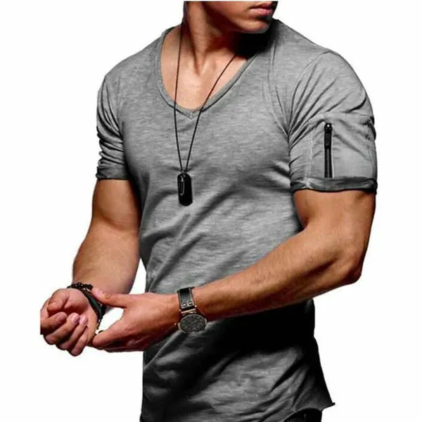 MEN'S COTTON V-NECK BOTTOMING SHIRT