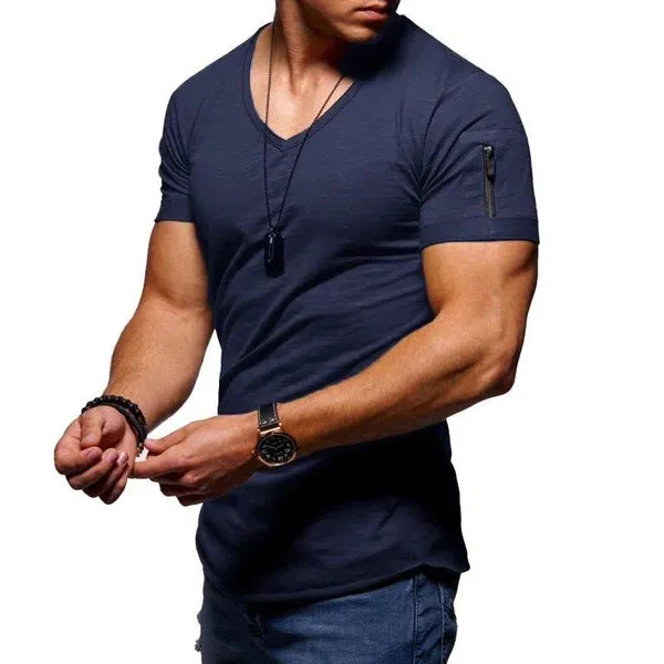 MEN'S COTTON V-NECK BOTTOMING SHIRT