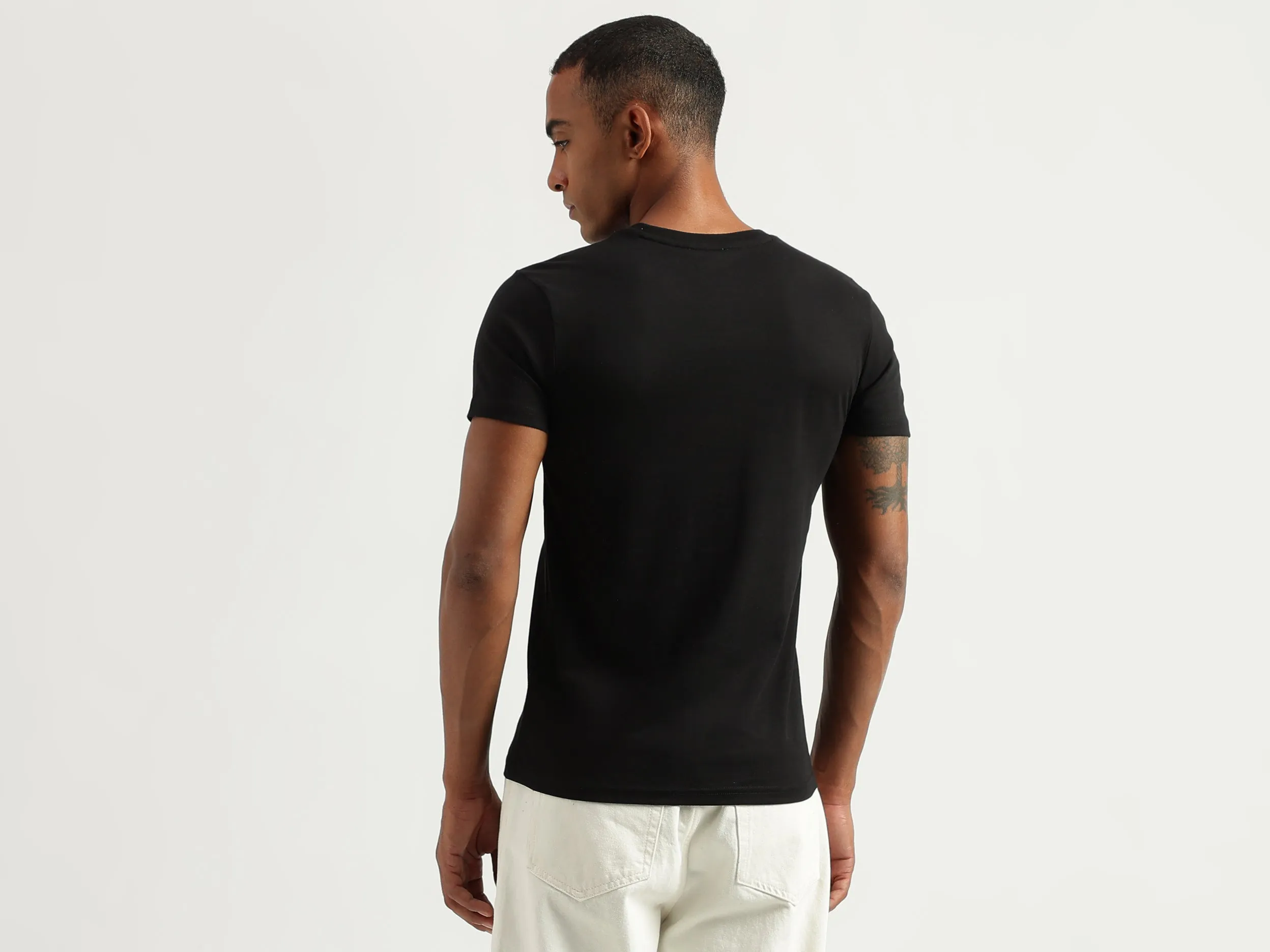 Men's Regular Fit Round Neck Solid Tshirts