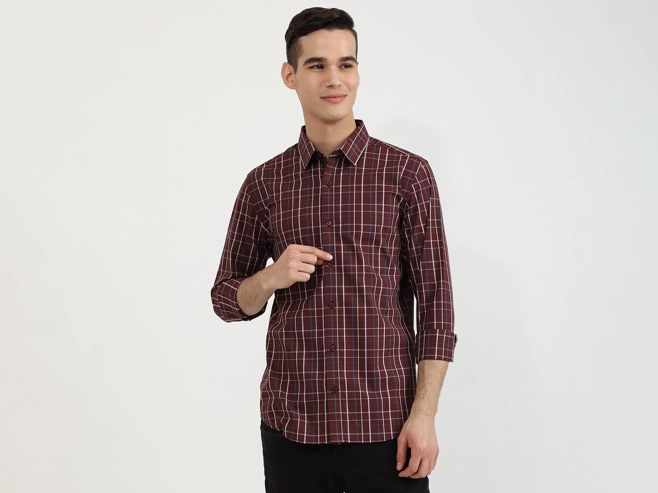 Mens Slim Fit Check Shirt