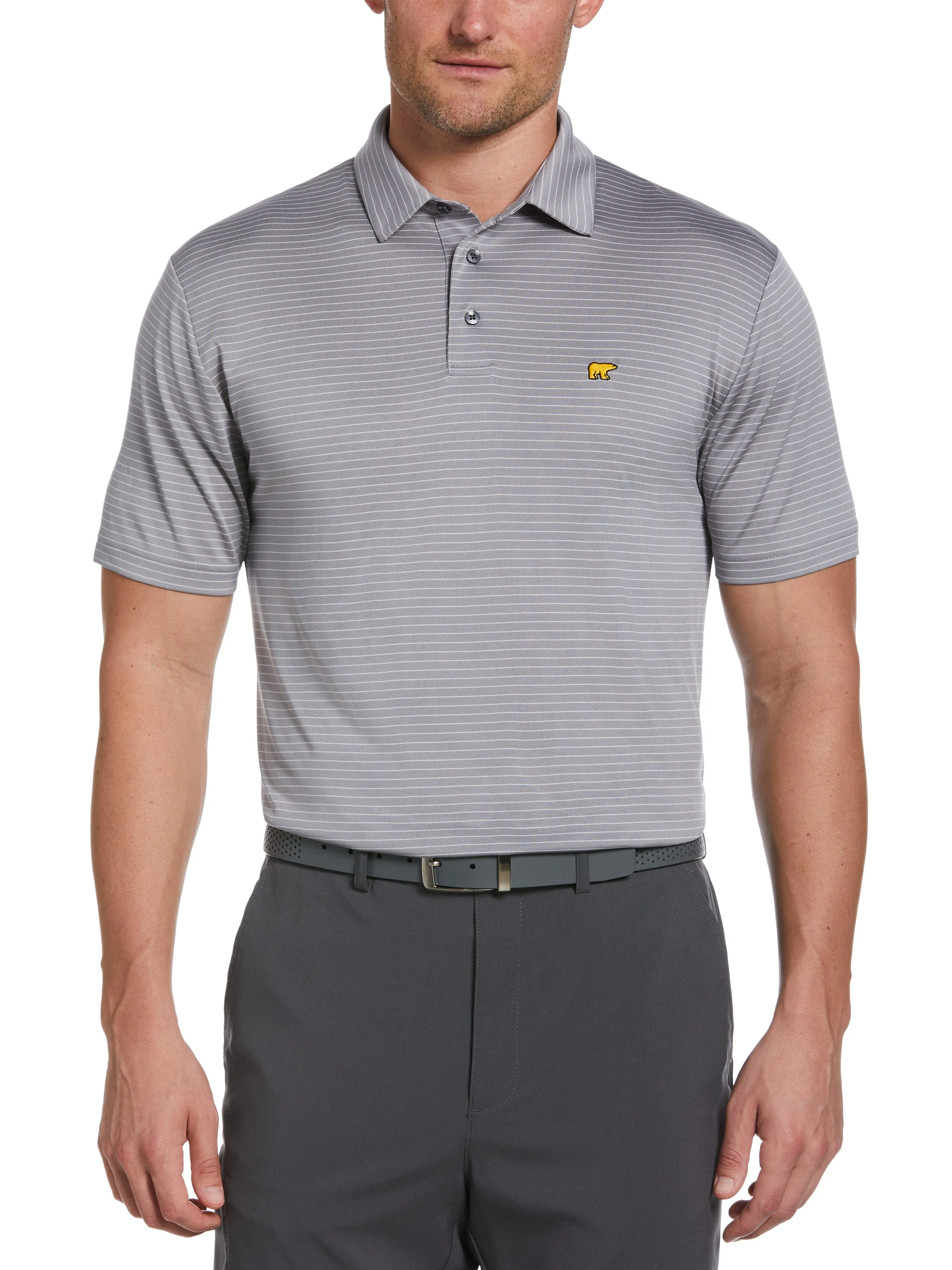 Men's Two Color Stripe Golf Polo