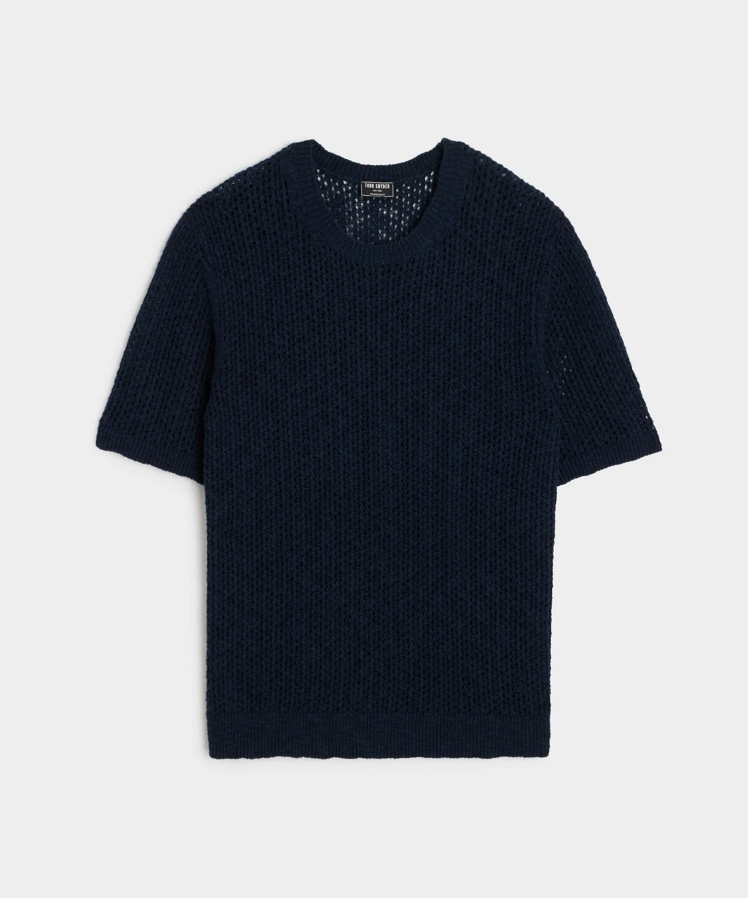 Mesh Slub Tee in Navy
