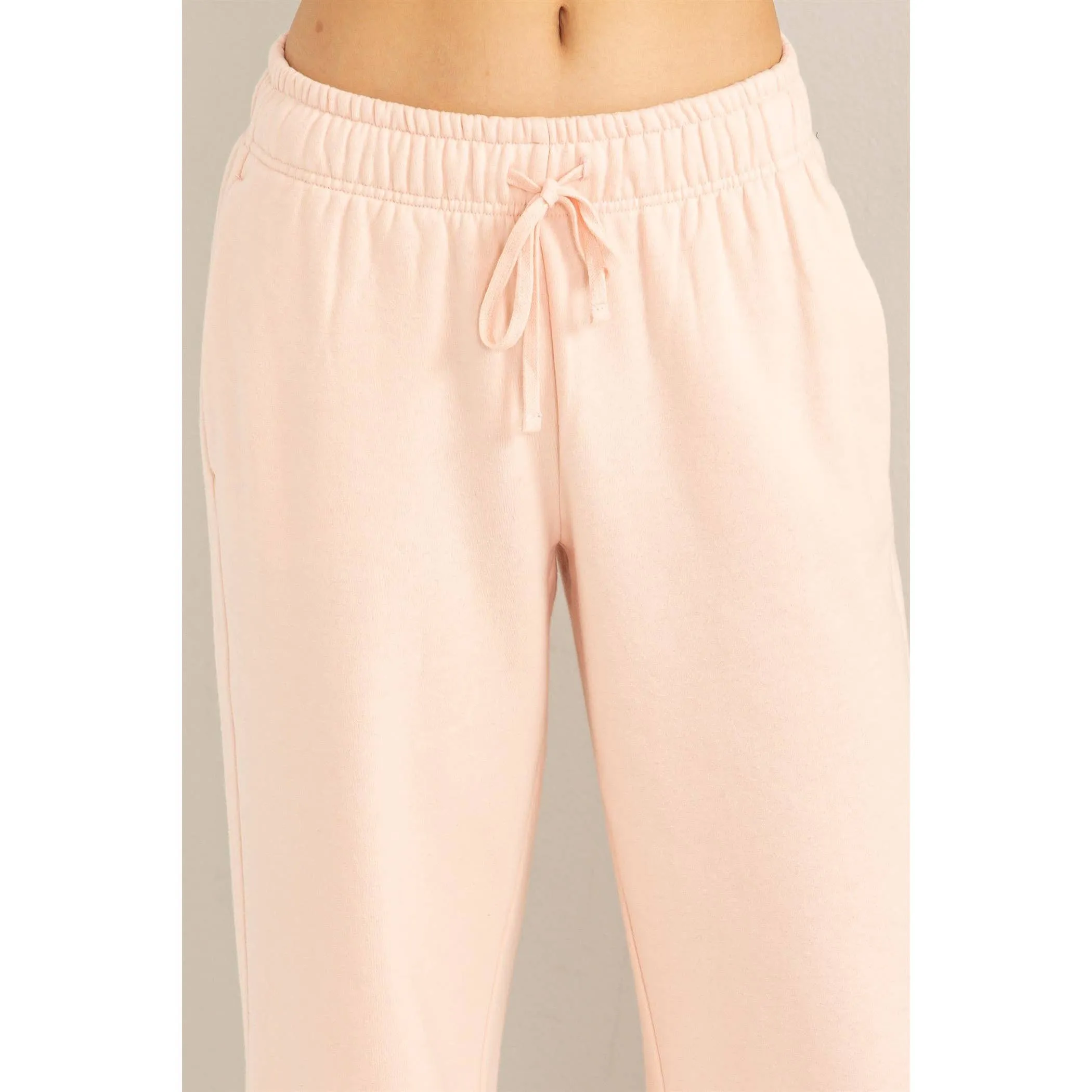 Mid-Rise Drawstring Wide Leg Sweatpants