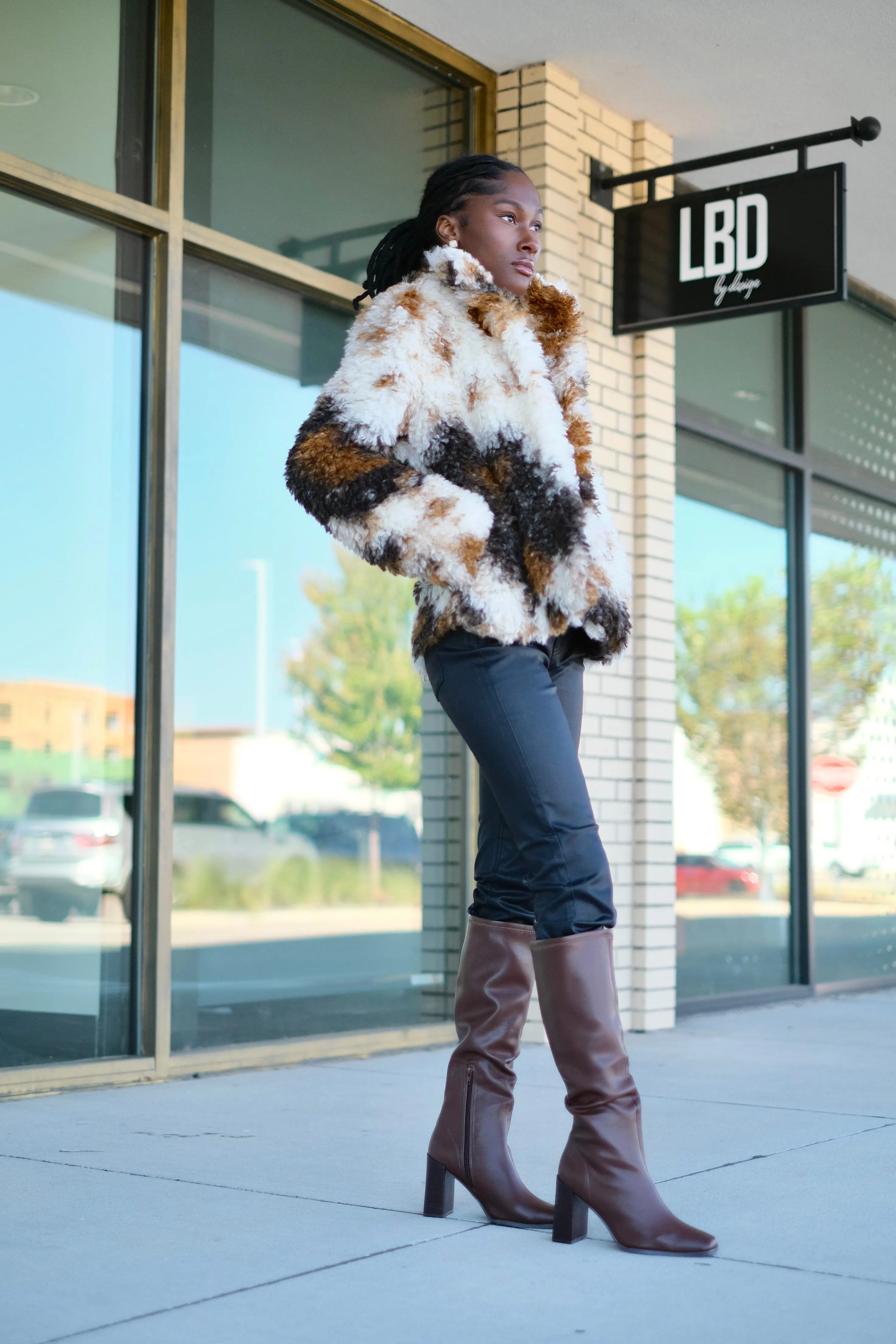 Miranda Multi Colored Faux Sheerling Jacket