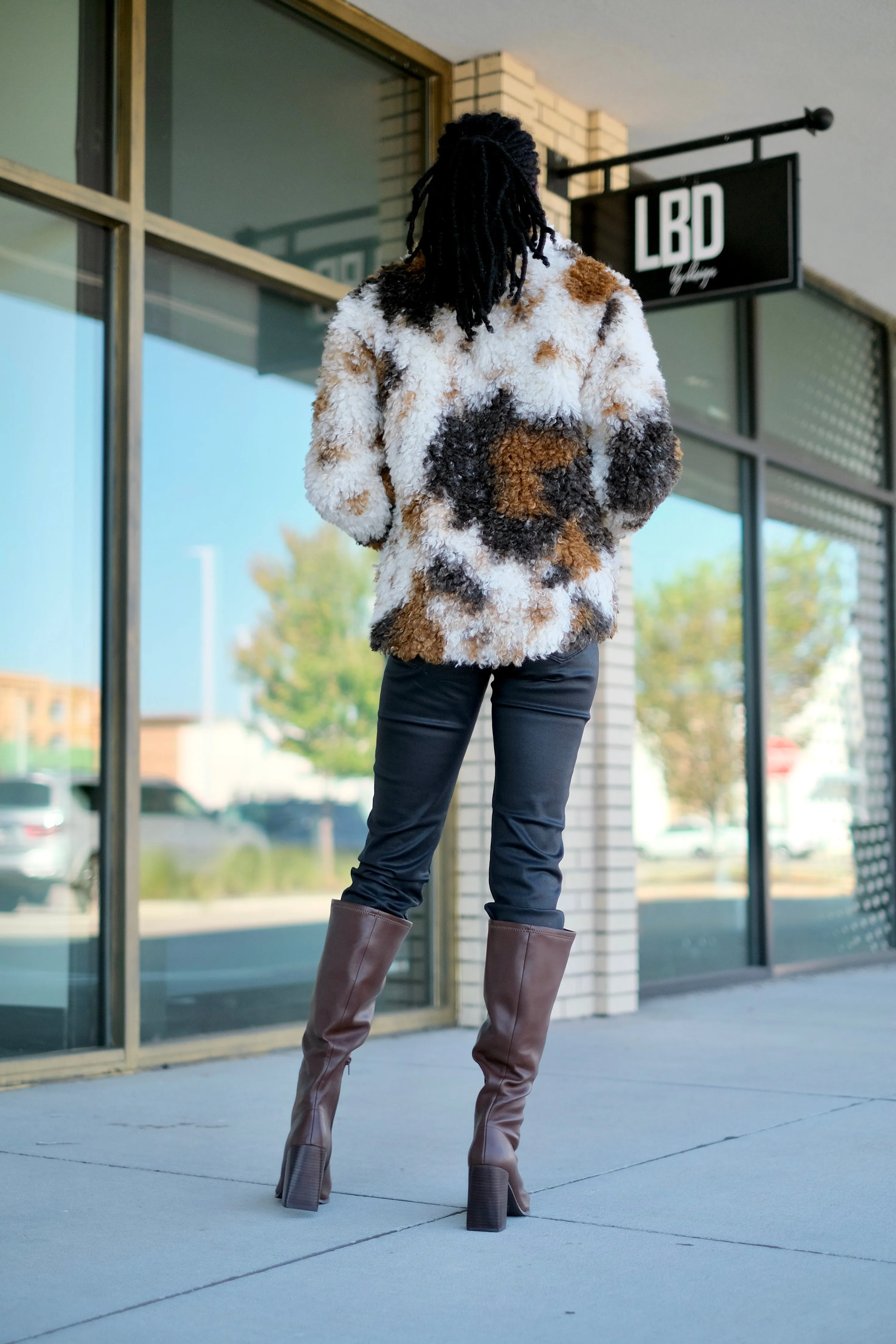 Miranda Multi Colored Faux Sheerling Jacket