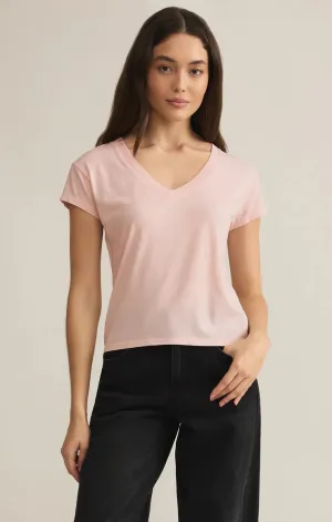 Modern V-Neck Tee-Pink Salt
