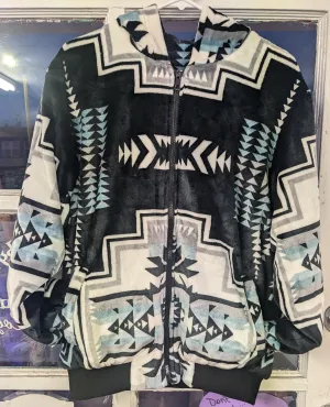 Native Print Hooded Jacket