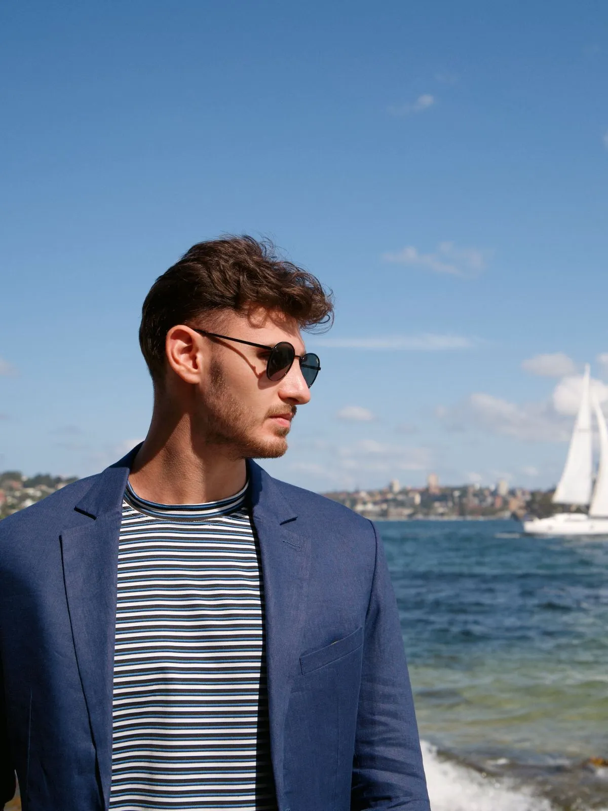 Navy Linen Jacket