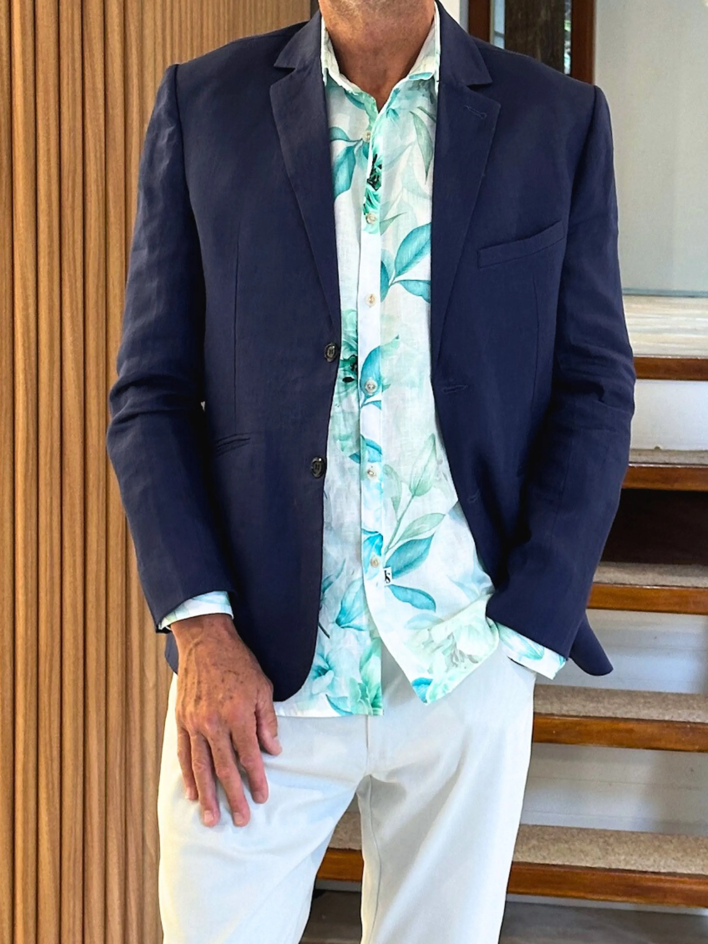 Navy Linen Jacket