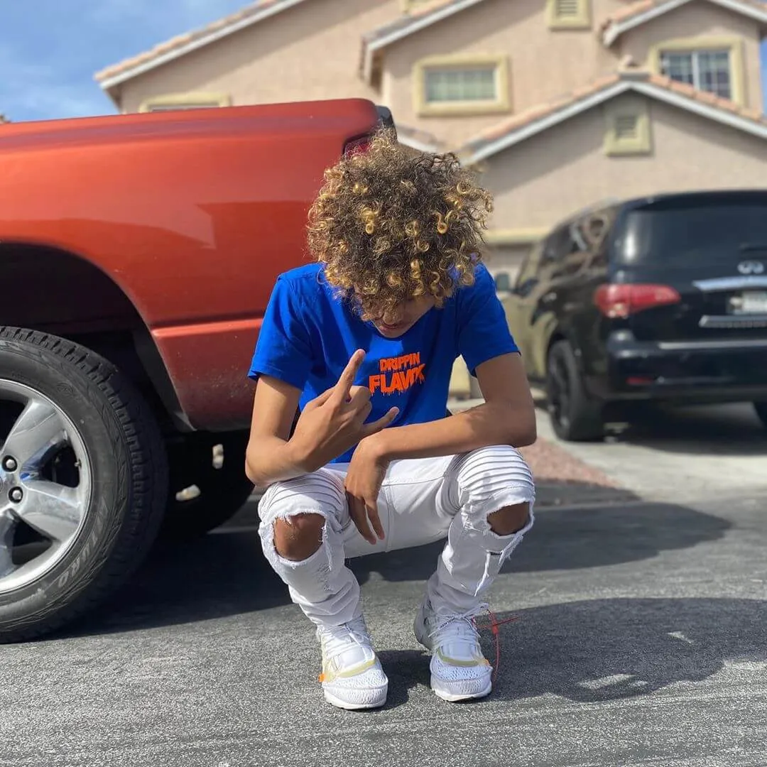 Neon Orange Drippin Flavor | Blue Tee