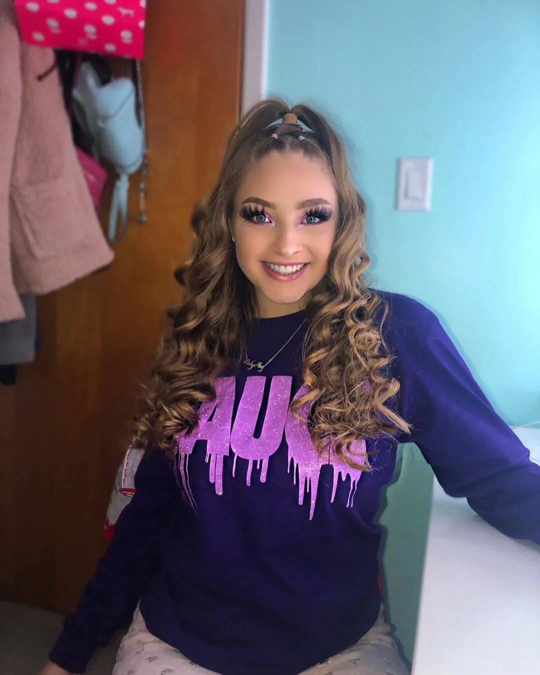 Neon Purple Glitter Sauce | Purple Long Sleeve Tee
