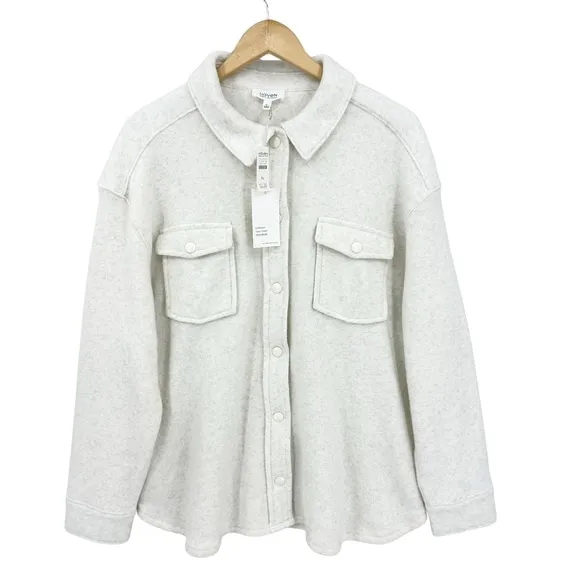 New HAVEN WELL WITHIN Fleece Shirt Jacket Long Sleeve Soft
