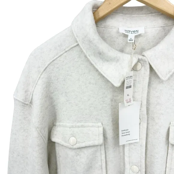 New HAVEN WELL WITHIN Fleece Shirt Jacket Long Sleeve Soft