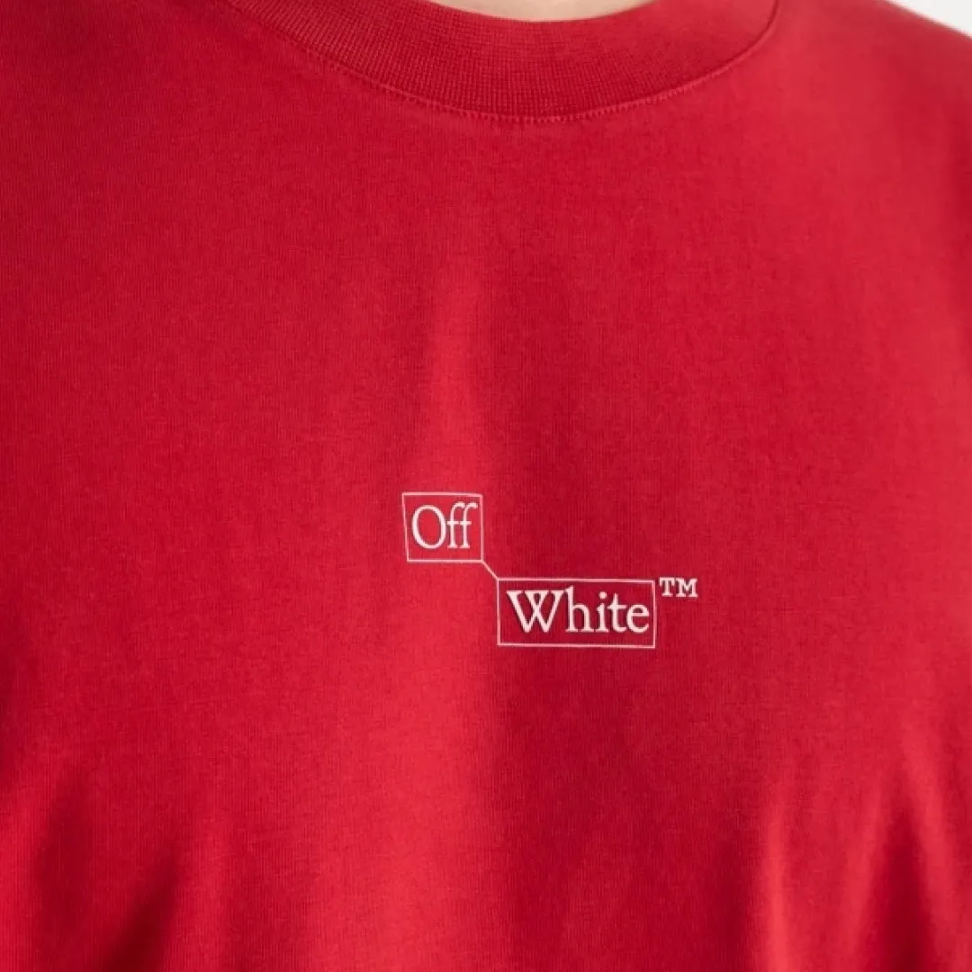 Off White Mens OMAA161F23JER0012901 T-Shirt Red