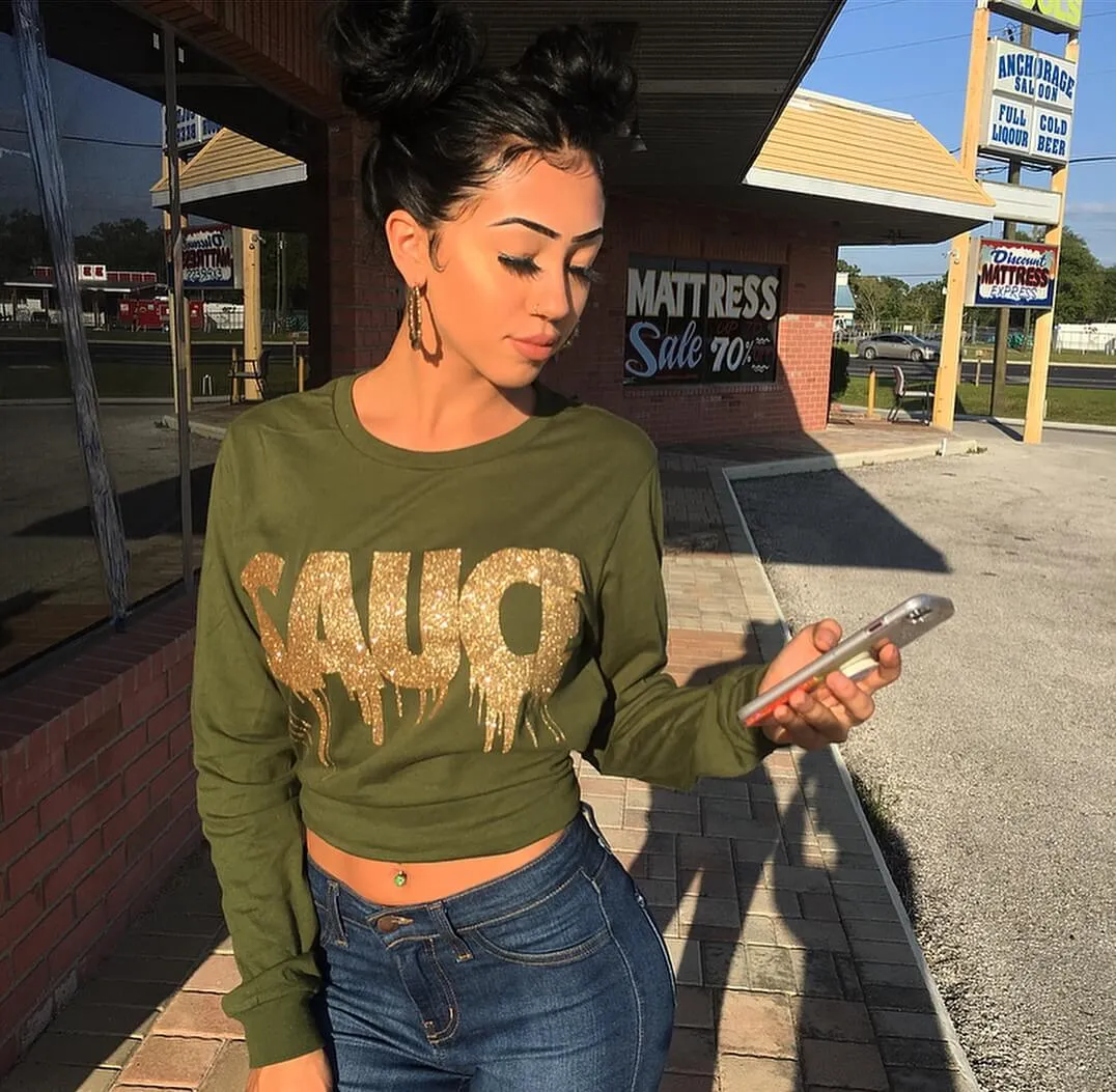 OG Gold Glitter Sauce | Olive Long Sleeve Tee