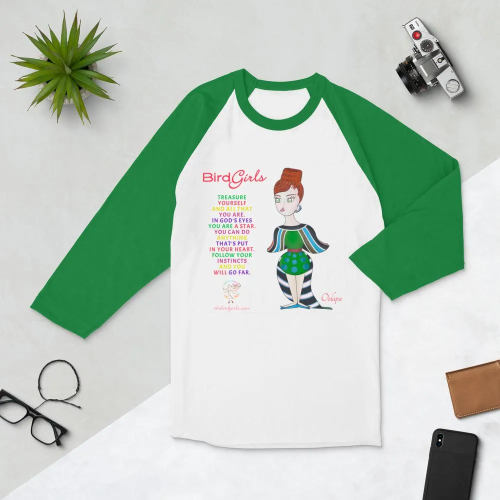 Oolpap3/4 sleeve raglan shirt