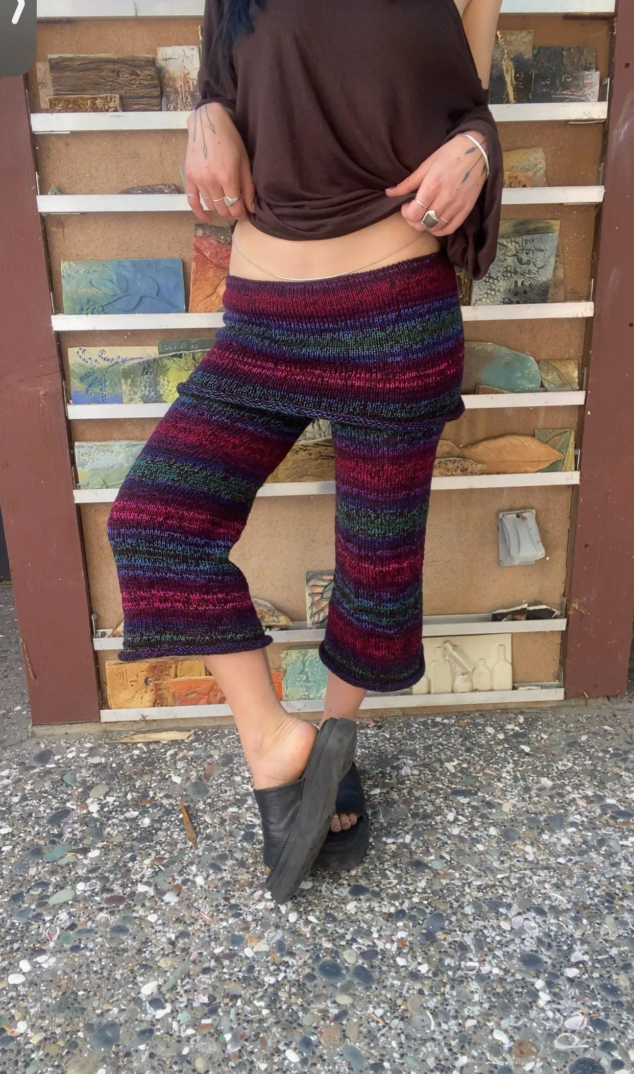 Opal Knit Foldover Capri Pants