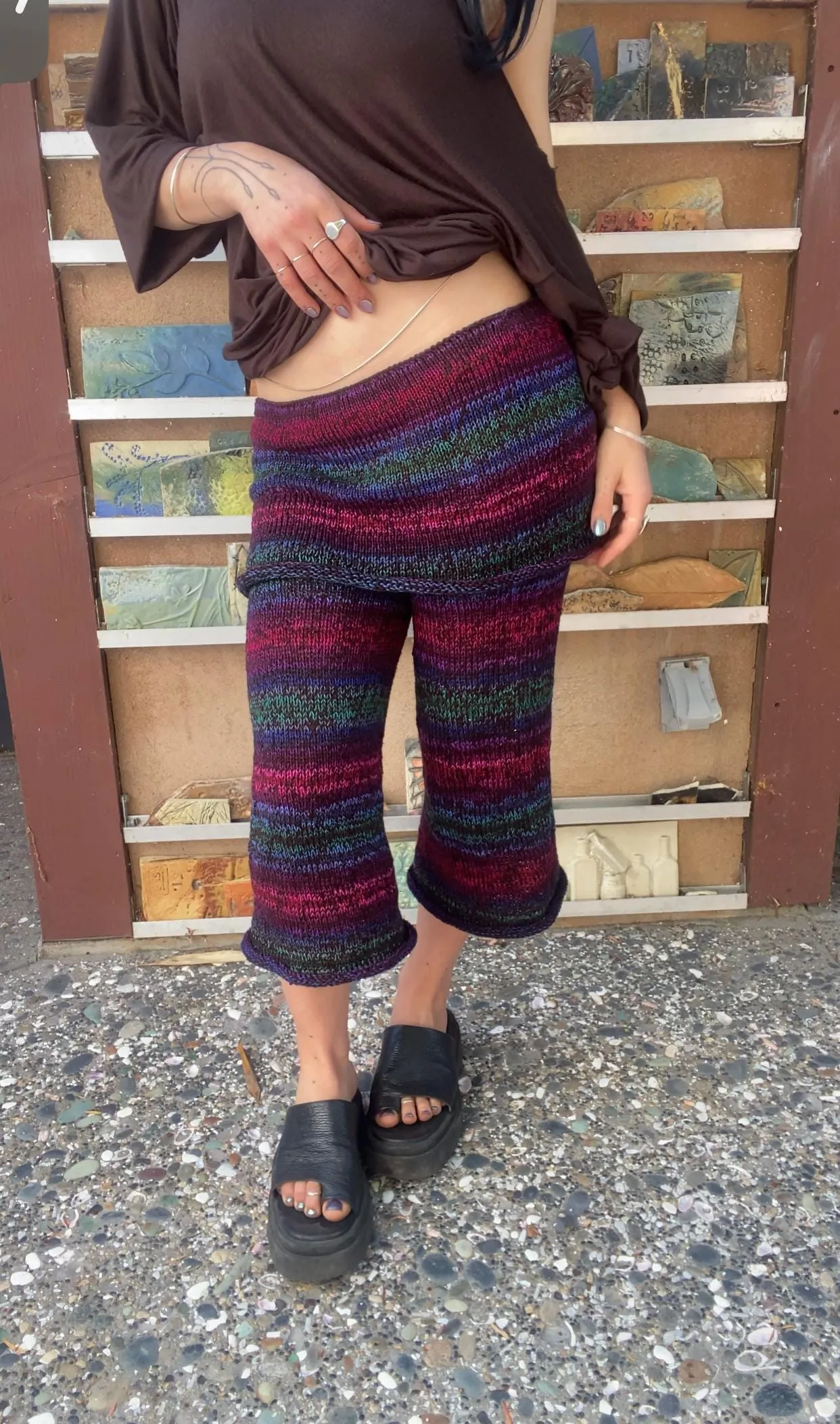 Opal Knit Foldover Capri Pants