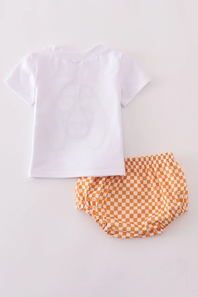 Orange tennessee applique bloomer set