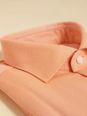 ORANGE TEXTURED DOBBY SHIRT