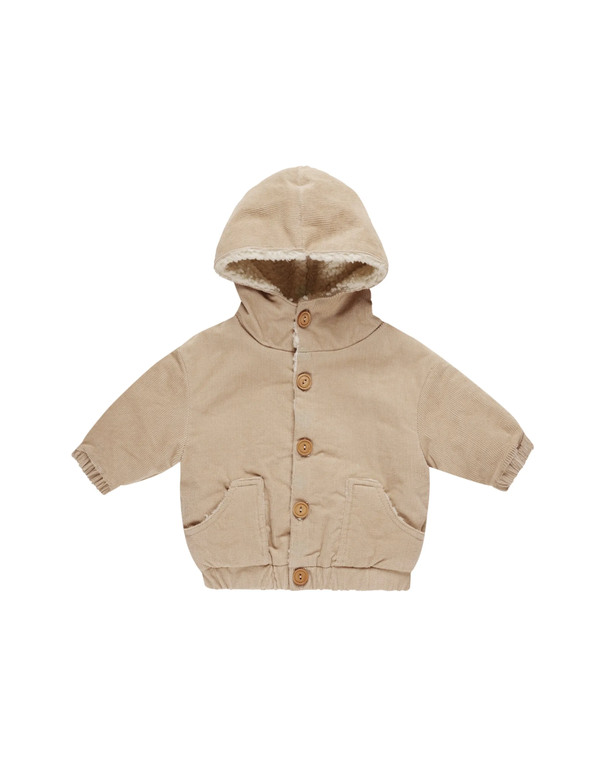 ORGANIC Corduroy Hooded Jacket || Latte