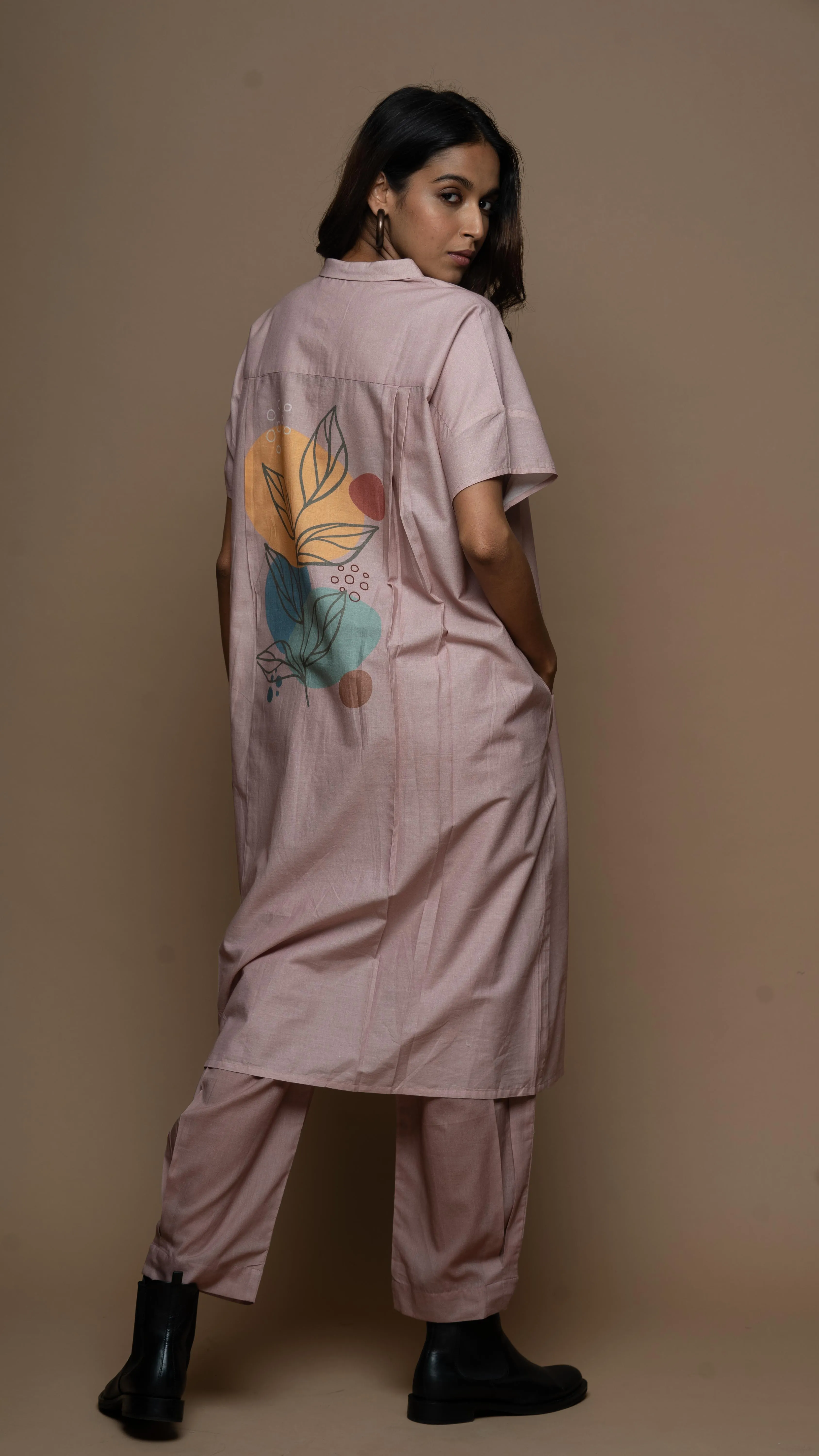 Pale Mauve One Leaf Wonder: Co-ord Pants Set